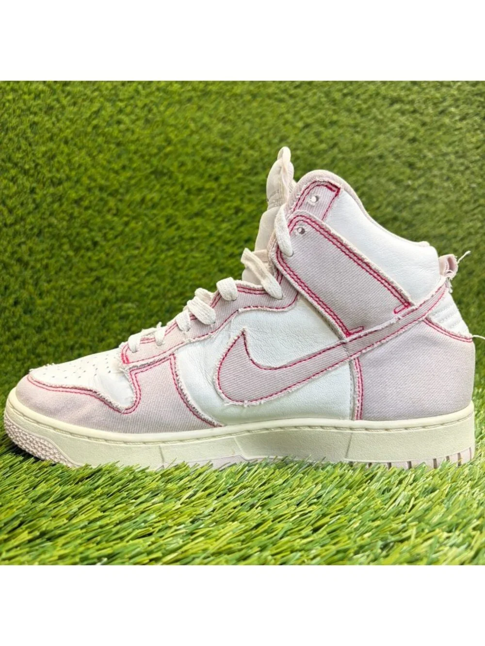 Nike Dunk 1985 Hi Mens Size 8 Pink White Athletic Walking Leather Shoes Sneakers